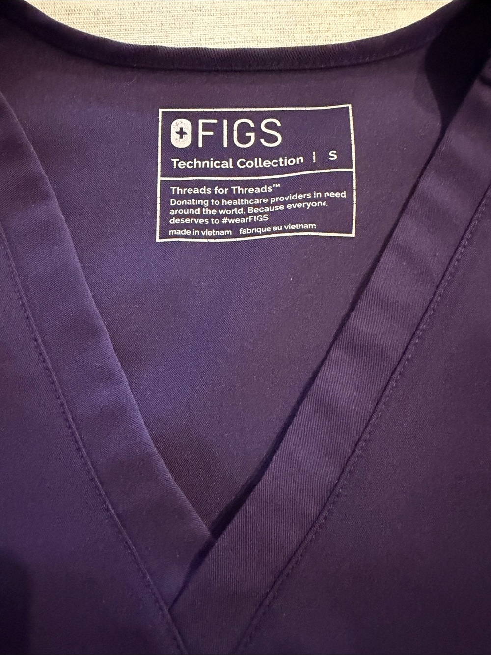 Figs Women's V-Neck Scrub Top & Jogger Pant Set - purple jam - Picture 5 of 5